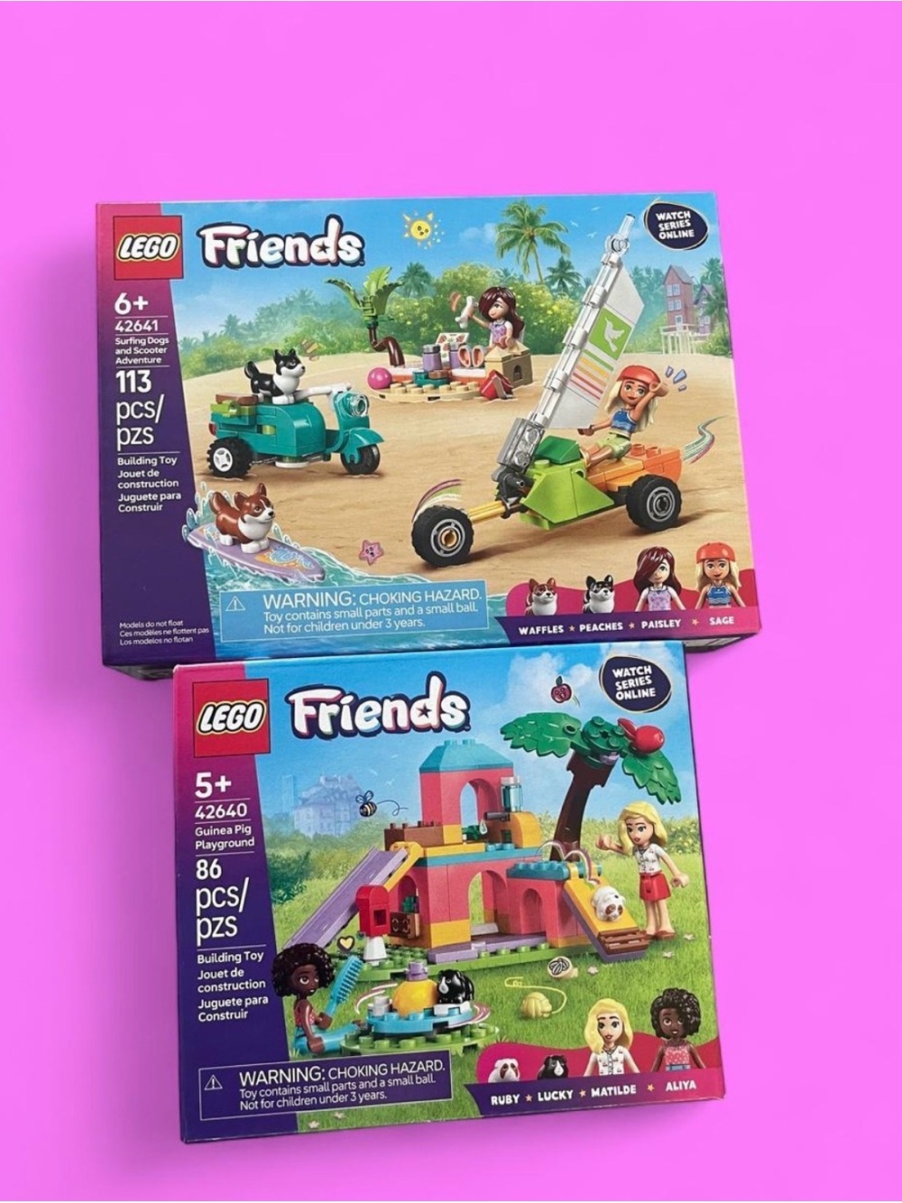 LEGO Friends Boxes - Teal, Pink & Green Sets
